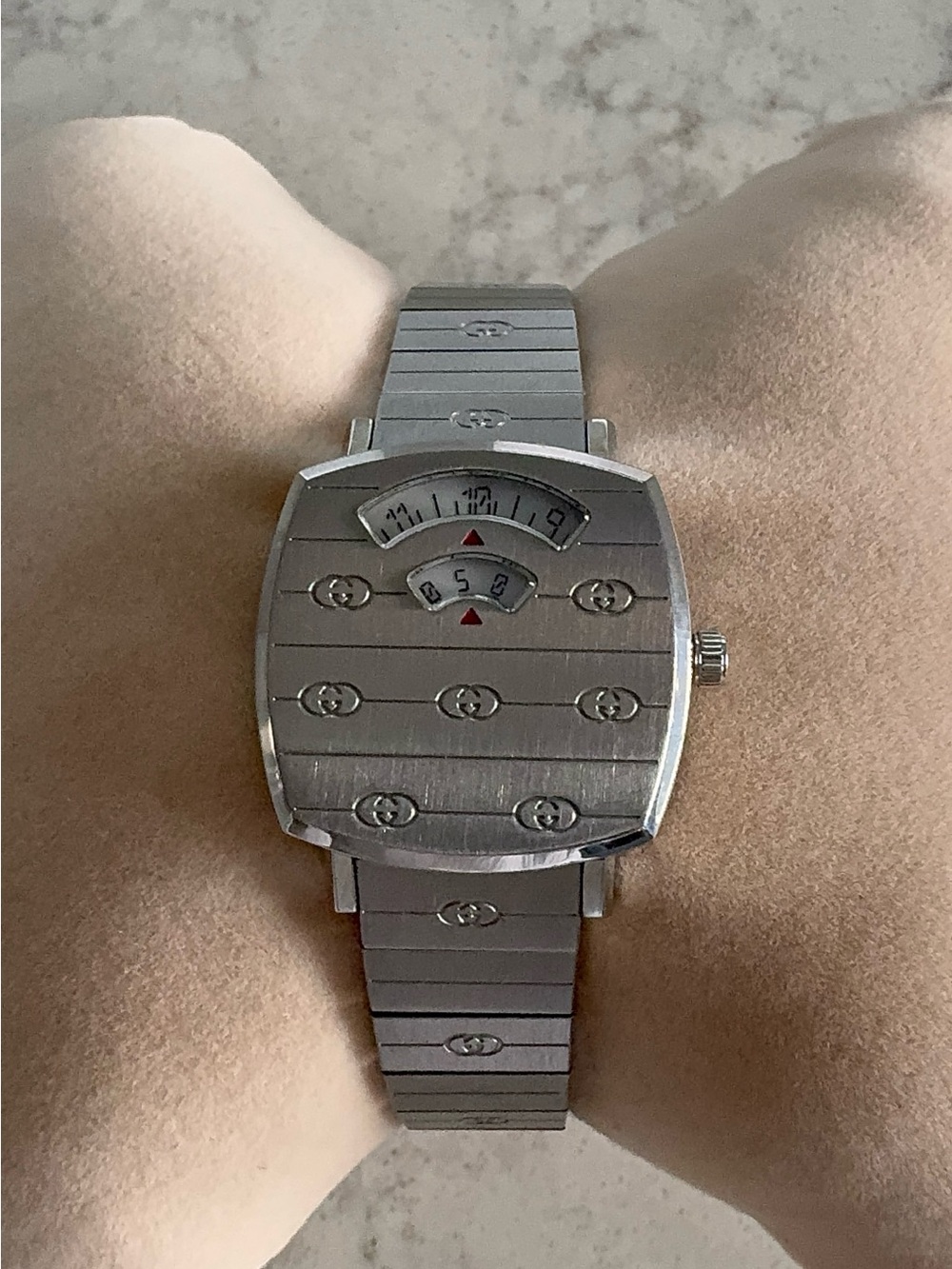 Gucci Stainless Steel Brushed Silver Watch
